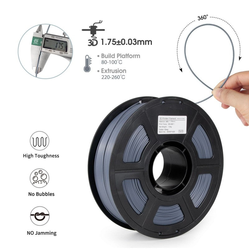 iSANMATE Grey ABS filament 1.75mm 1kg roll