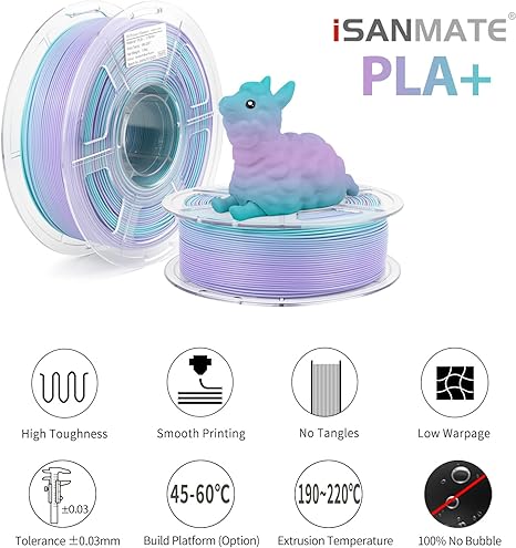 iSANMATE PLA+ [BLUISH-GREEN-PURPLE] MATTE GRADIENT 1.75mm Filament 1kg roll