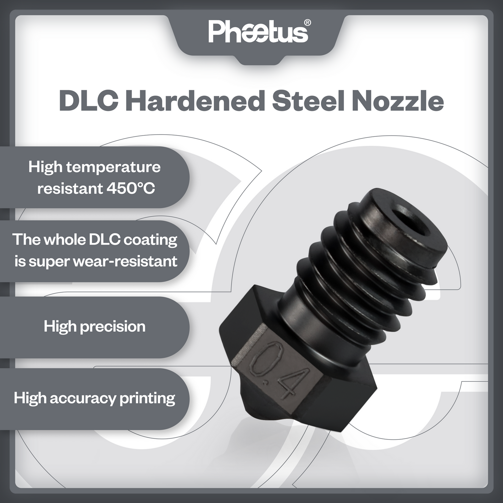 Phaetus DLC Hardened Steel PS Nozzle V2 (V6 style)