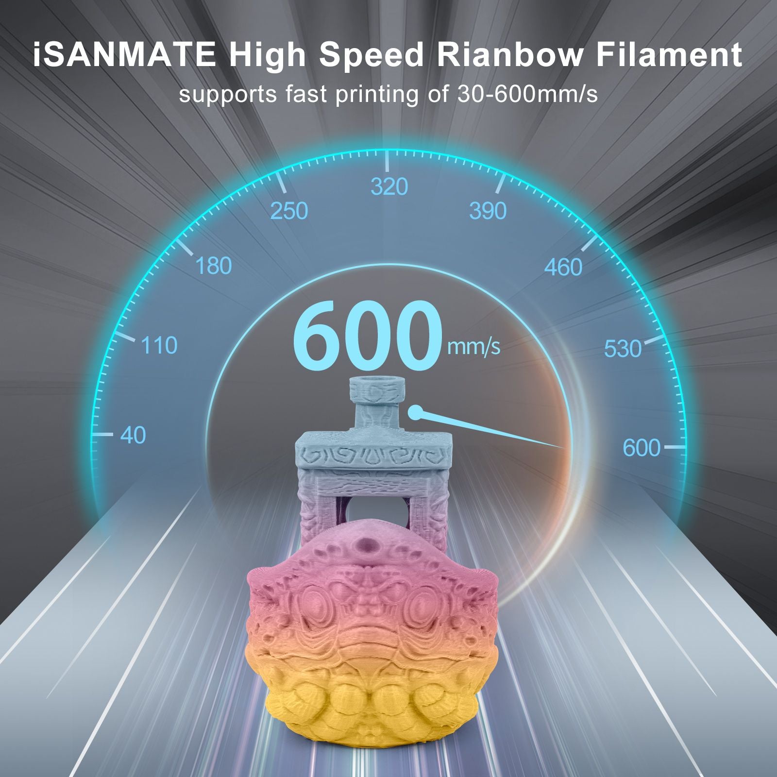 iSANMATE PLA+ HIGH SPEED MATTE RAINBOW Green Begonia - 1.75mm Filament 1kg roll