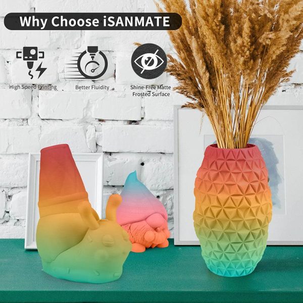 iSANMATE PLA+ HIGH SPEED MATTE RAINBOW COLOR 01 - 1.75mm Filament 1kg roll