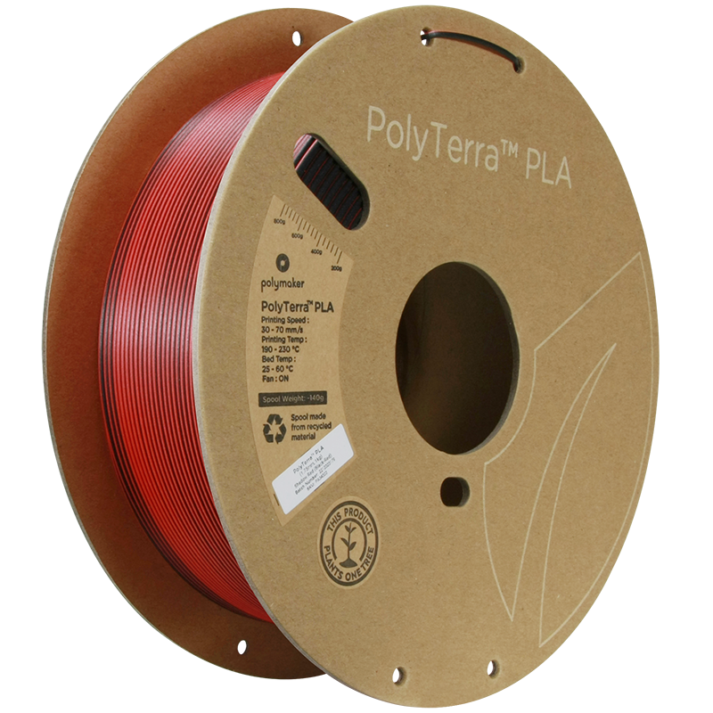 PolyTerra PLA Dual 1kg- Shadow Red (Black-Red)