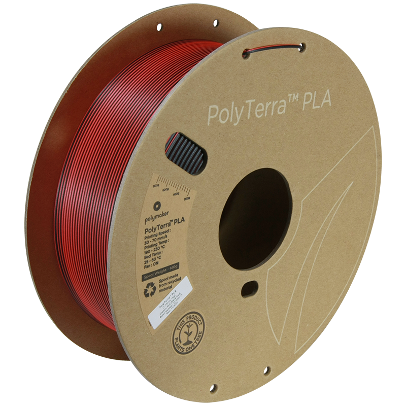 PolyTerra PLA Dual 1kg- Shadow Red (Black-Red)