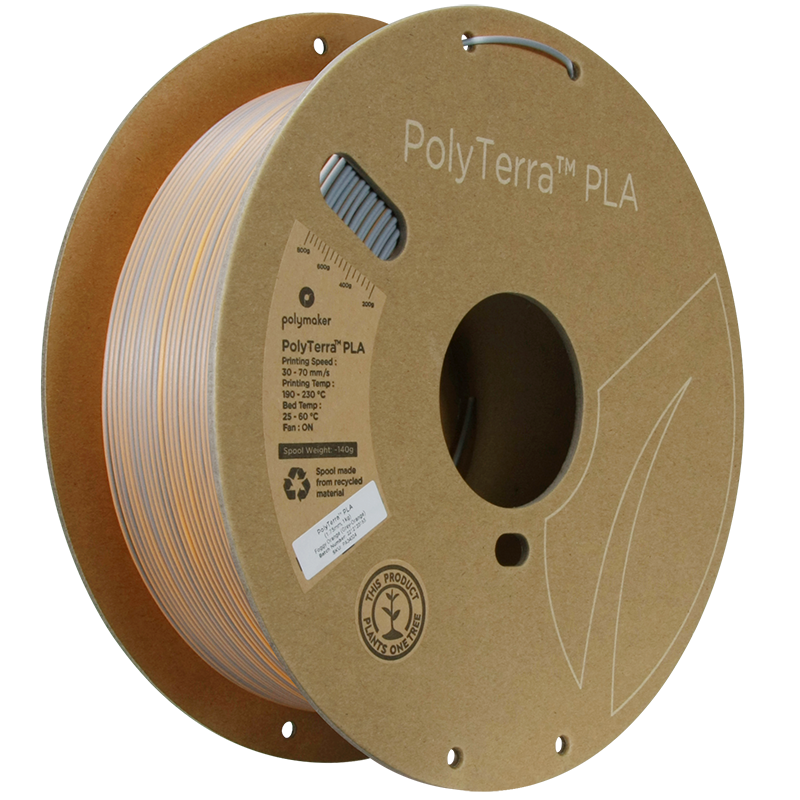 PolyTerra PLA Dual 1kg- Foggy Orange (Grey-Orange)