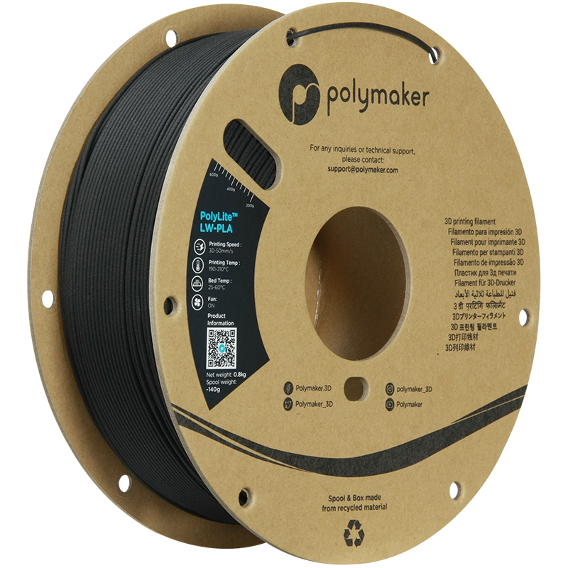 PolyLite™ LW-PLA 800g - Black