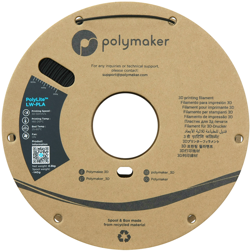 PolyLite™ LW-PLA 800g - Black