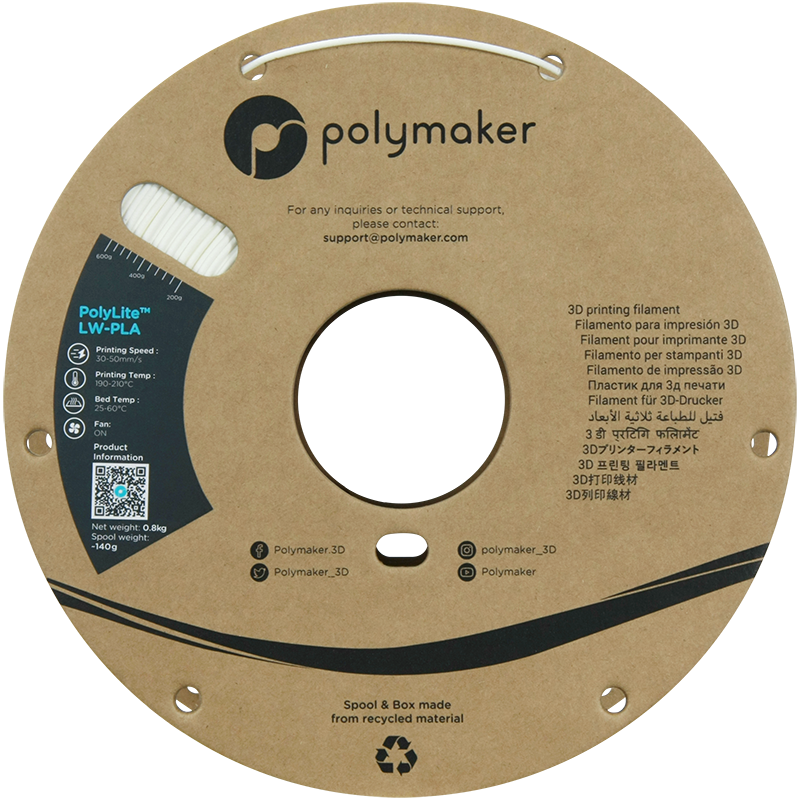 PolyLite™ LW-PLA 800g - White