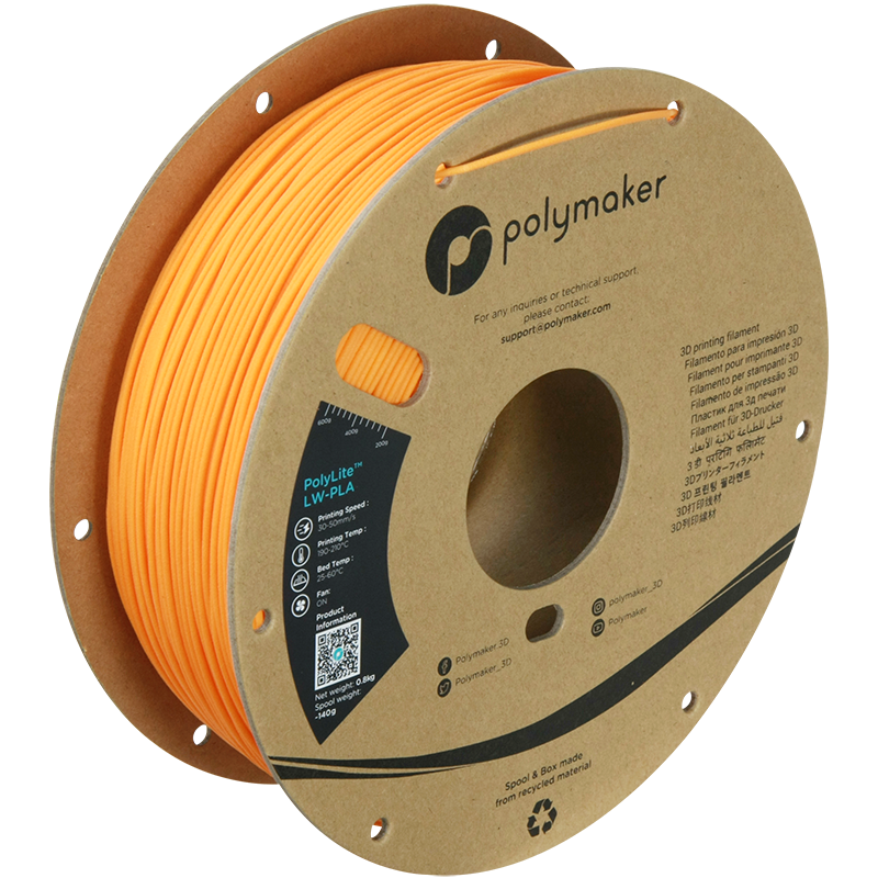 PolyLite™ LW-PLA 800g - Bright Orange