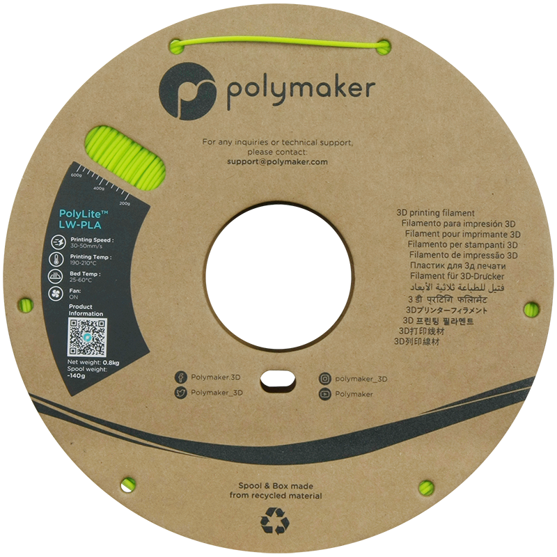 PolyLite™ LW-PLA 800g - Bright Green