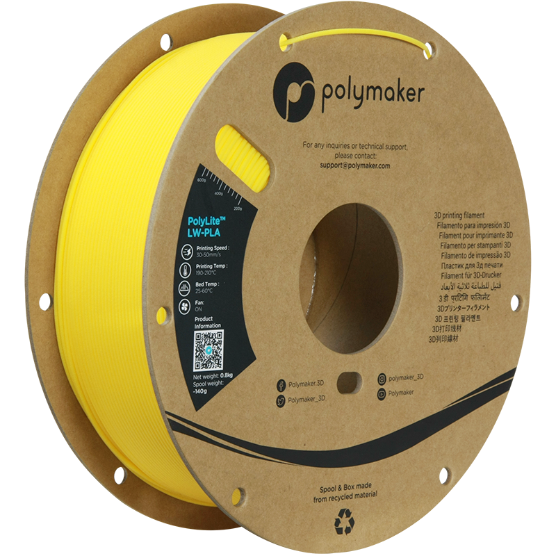 PolyLite™ LW-PLA 800g - Bright Yellow