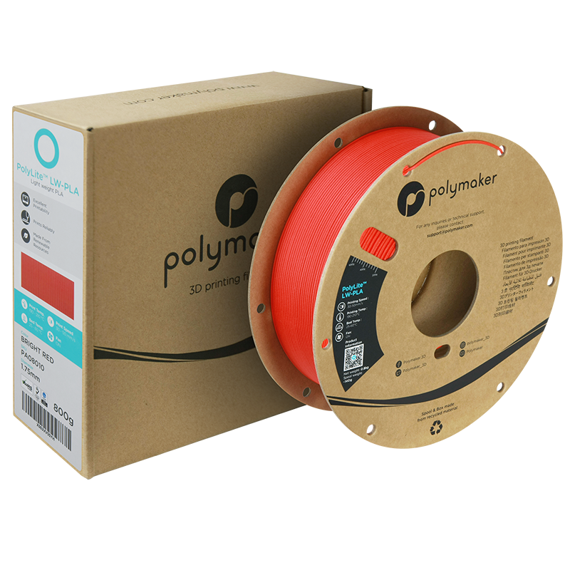 PolyLite™ LW-PLA 800g - Bright Red