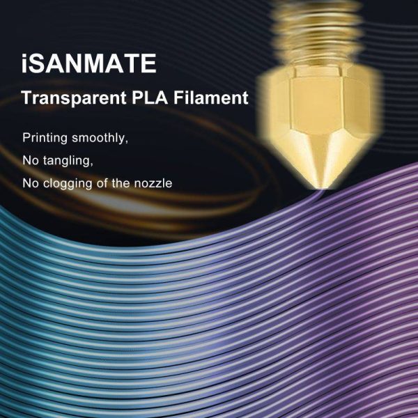 iSANMATE PLA+ CLEAR/TRANSPARENT RAINBOW 1.75mm Filament 1kg roll