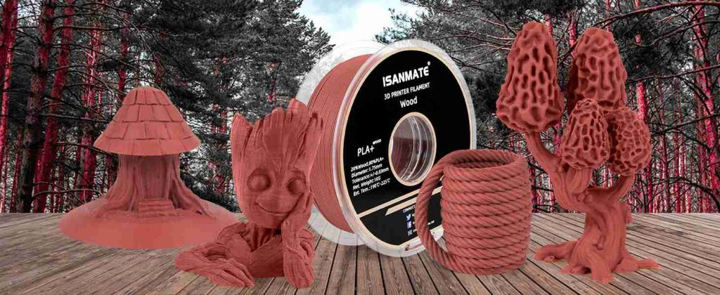 iSANMATE PLA+ ROSE RED WOOD 1.75mm Filament 1kg roll