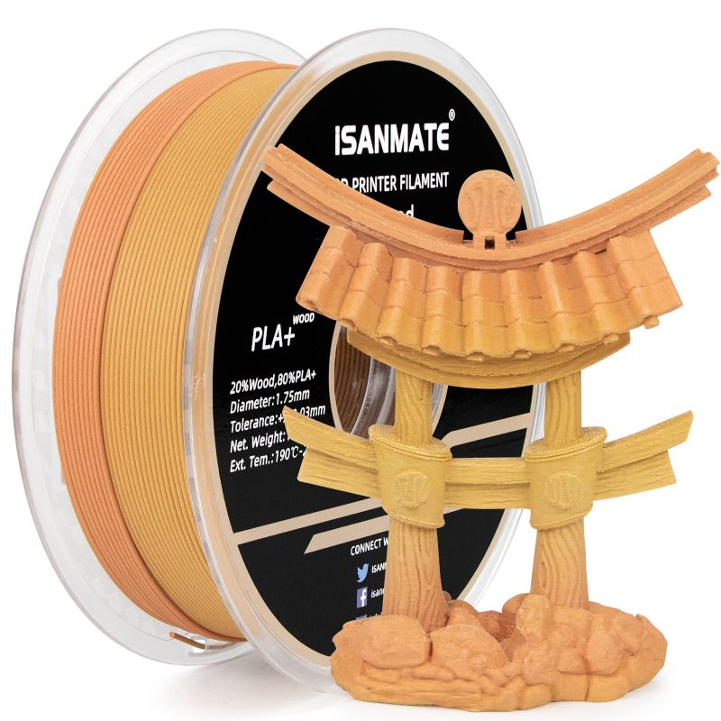 iSANMATE PLA+ WOOD MULTICOLOUR 1.75mm Filament 1kg roll