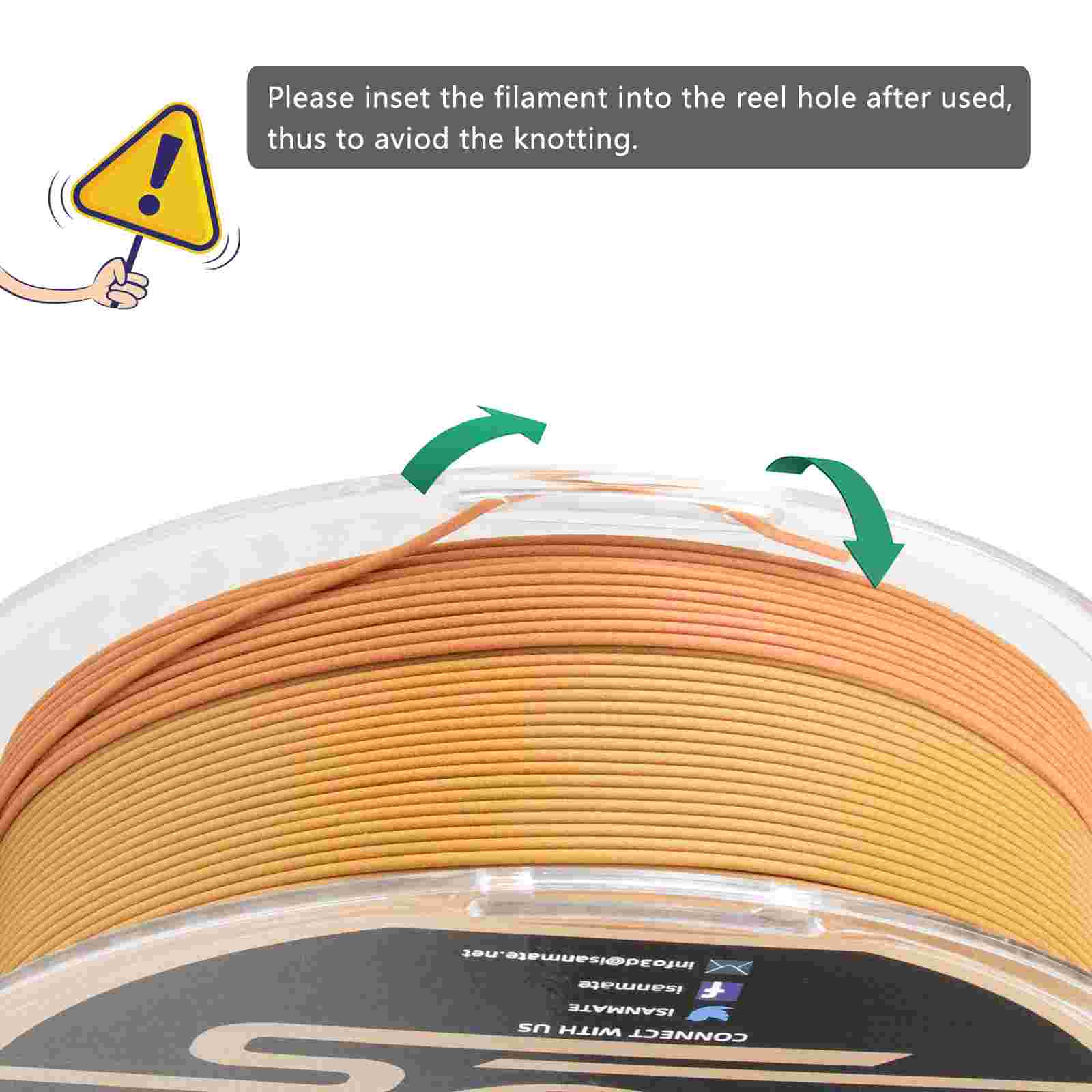 iSANMATE PLA+ WOOD MULTICOLOUR 1.75mm Filament 1kg roll