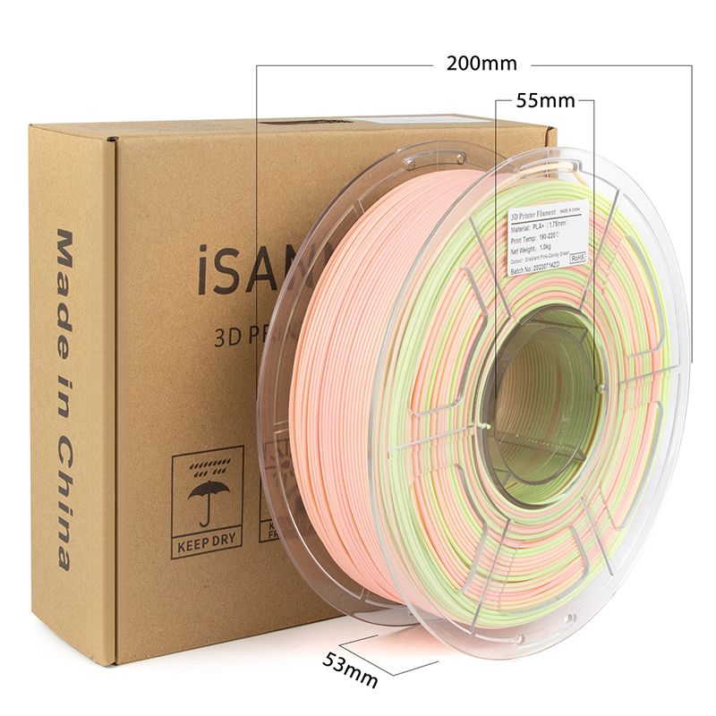 iSANMATE PLA+ PINK - CANDY GREEN MATTE GRADIENT 1.75mm Filament 1kg roll