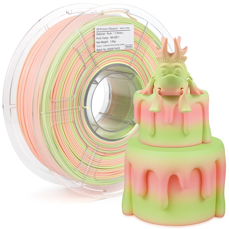 iSANMATE PLA+ PINK - CANDY GREEN MATTE GRADIENT 1.75mm Filament 1kg roll