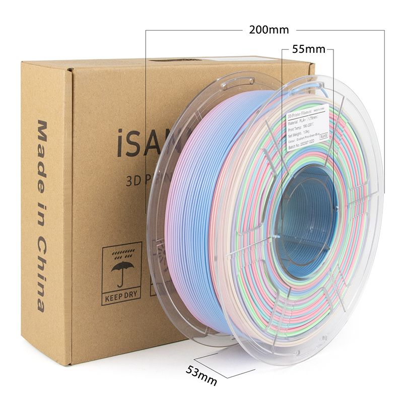 iSANMATE PLA+ PINK - GREEN - BLUE MATTE GRADIENT 1.75mm Filament 1kg roll