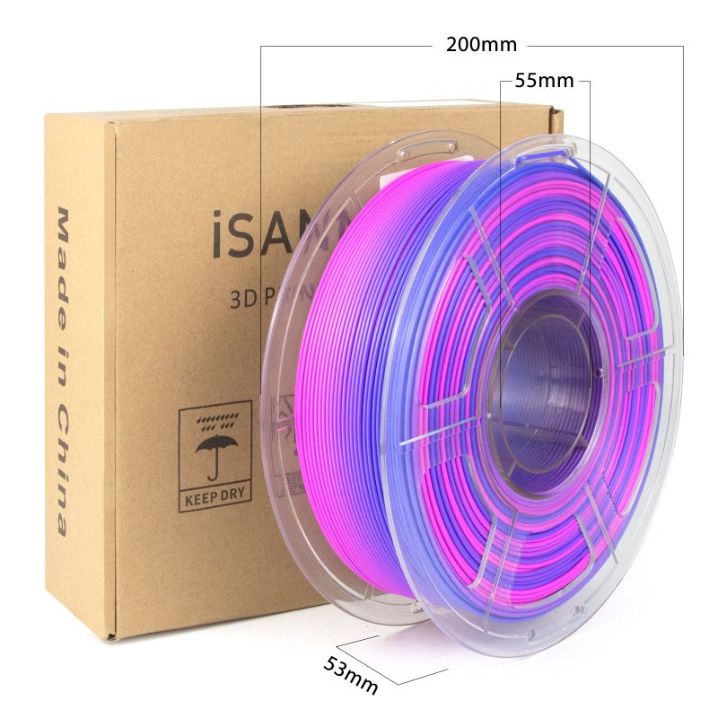 iSANMATE PLA+ PINK-PURPLE-BLUE MATTE GRADIENT 1.75mm Filament 1kg roll