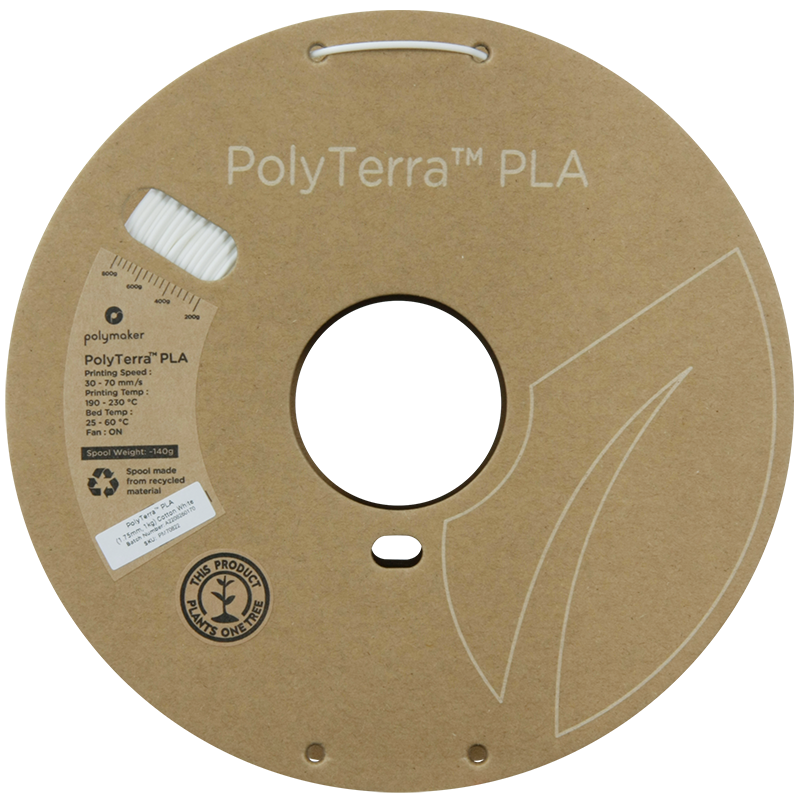 PolyTerra PLA Regular 1kg - Cotton White