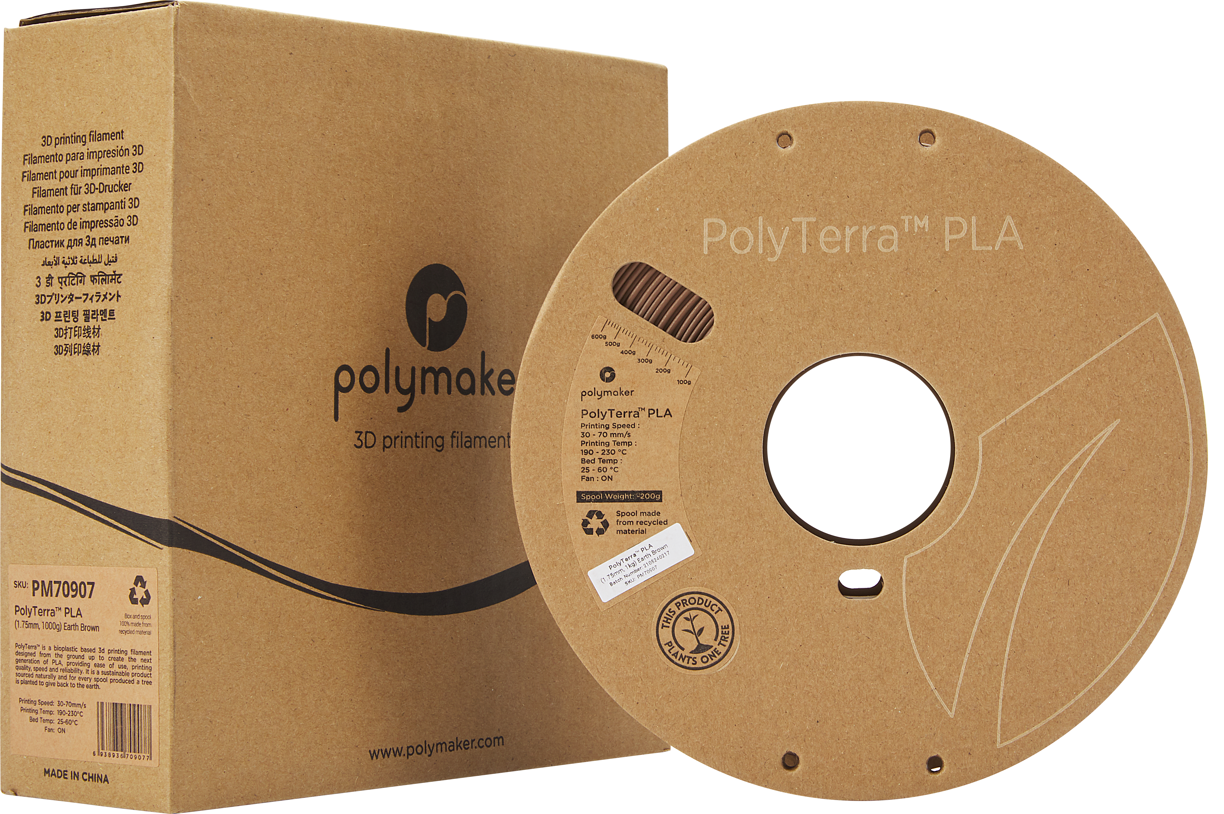 PolyTerra PLA Regular 1kg - Earth Brown