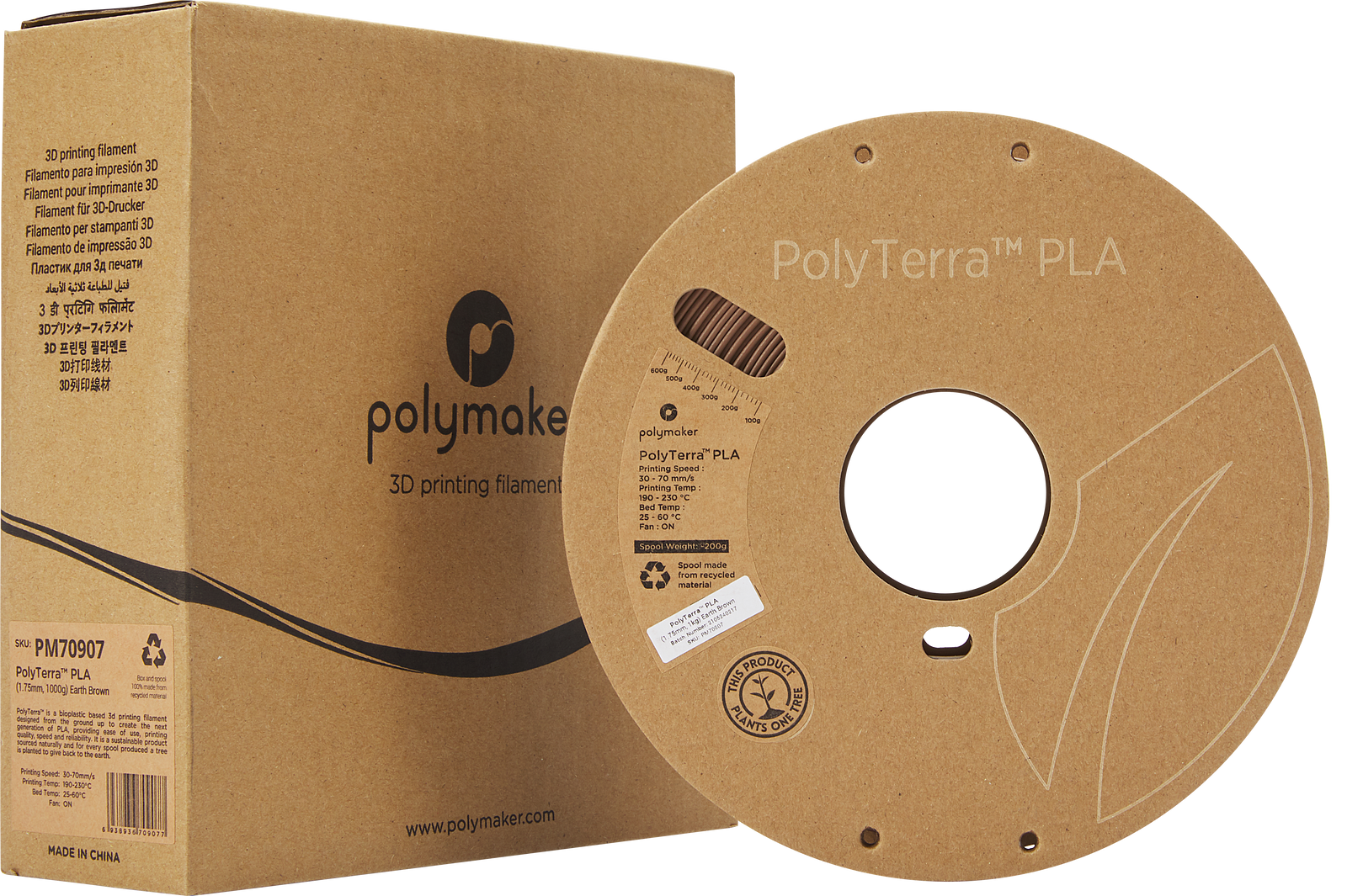 PolyTerra PLA Regular 1kg - Earth Brown