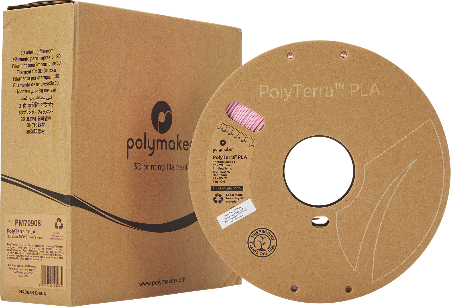 PolyTerra PLA Regular Matte - Sakura Pink