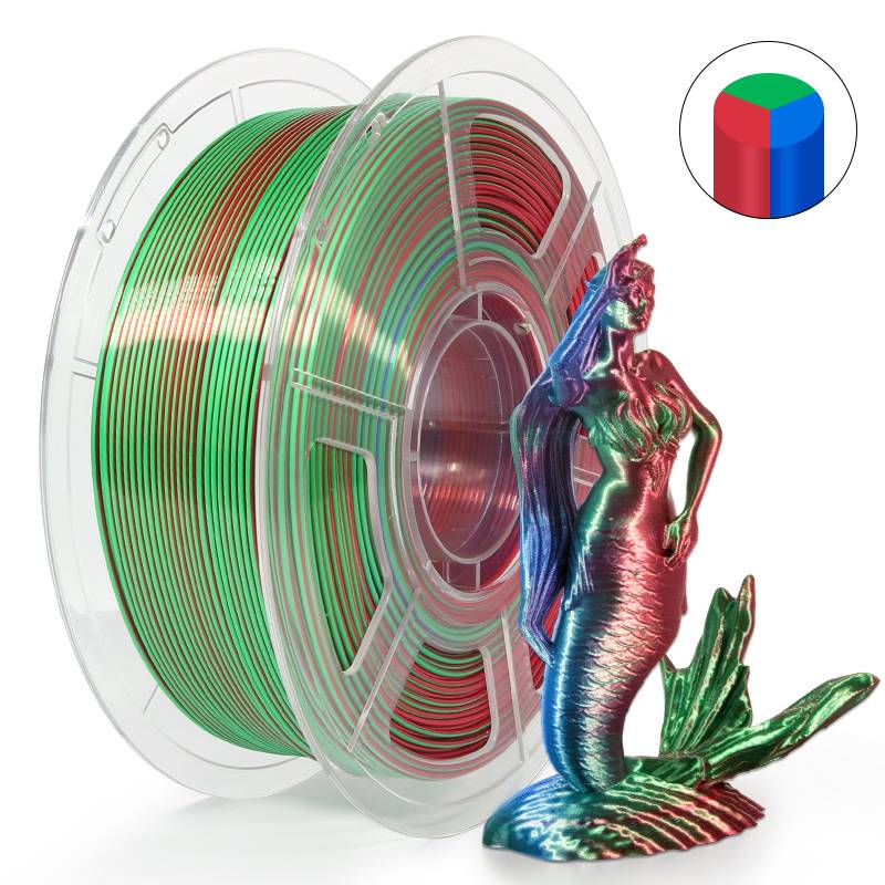 iSANMATE  Silk Red-Green-Blue Pla multi colour 1.75mm Filament 1kg roll