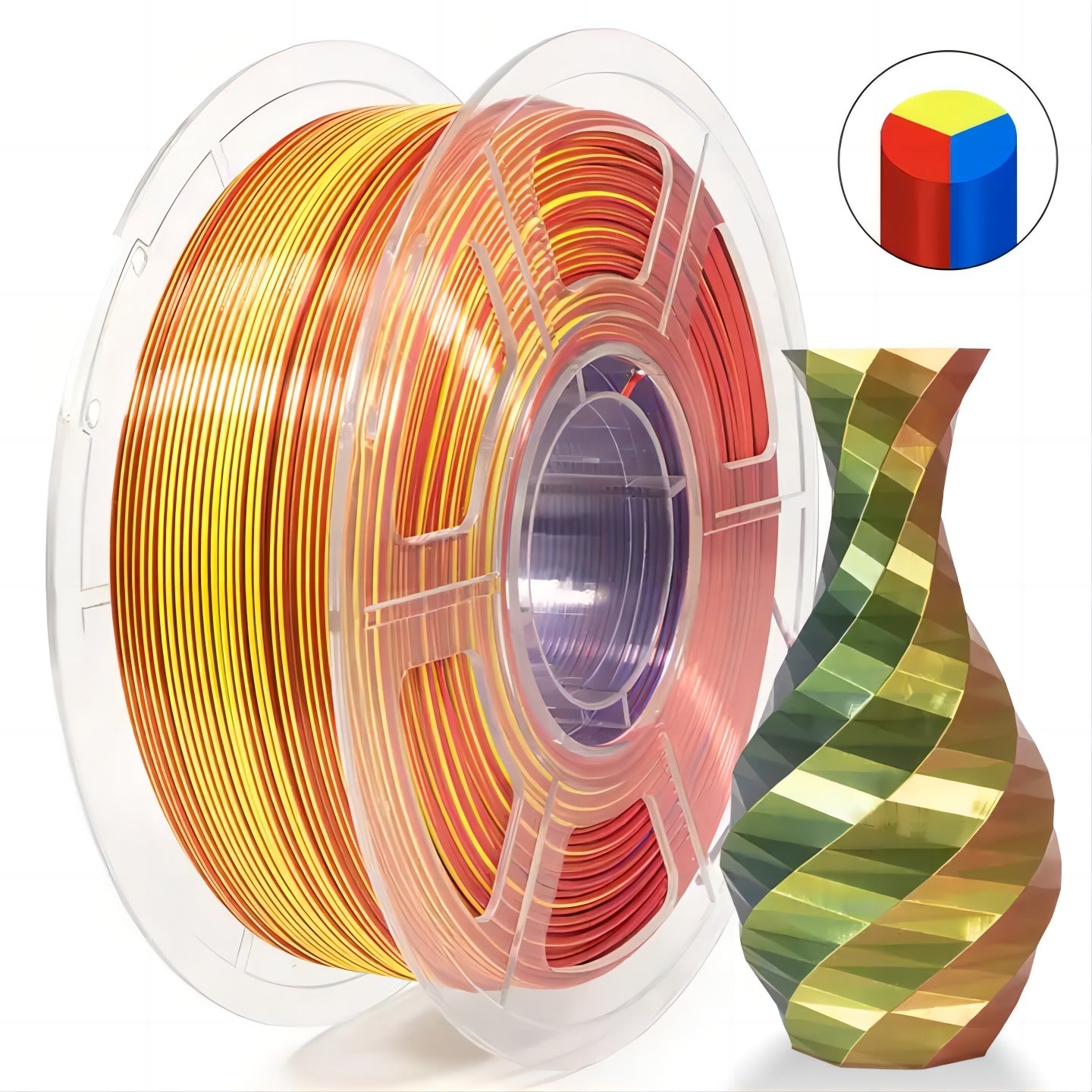 iSANMATE  Silk Red-Yellow-Blue Pla multi colour 1.75mm Filament 1kg roll