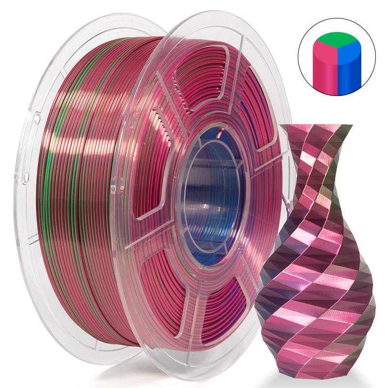 iSANMATE  Silk Rose Red- Green Blue Pla multi colour 1.75mm Filament 1kg roll